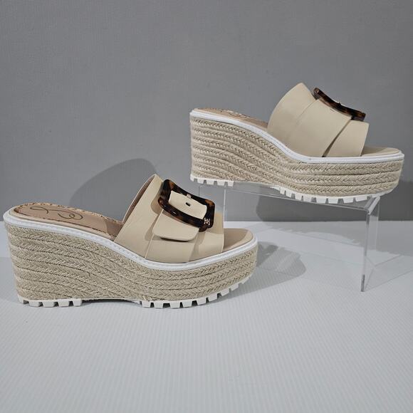 NEW Sam Edelman Livi Sandal Womens 9.5 Summer Sand Espadrille Platform Wedge - Picture 3 of 13
